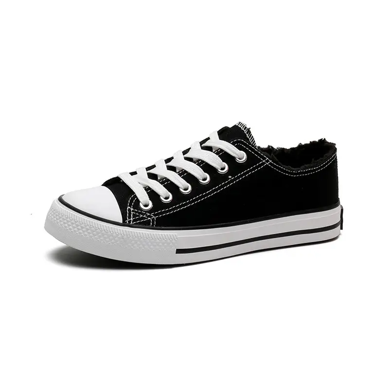 Women's Black Fleece Casual Shoes Low Top