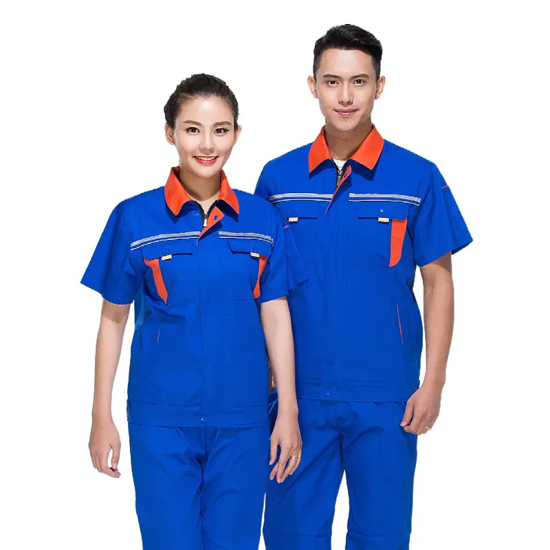 Men's Maroon Short-Sleeve Auto Repair Suit