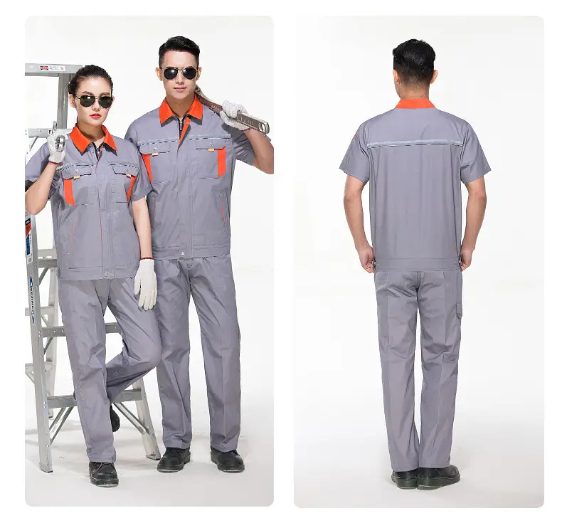 Men's Maroon Short-Sleeve Auto Repair Suit — feature 18