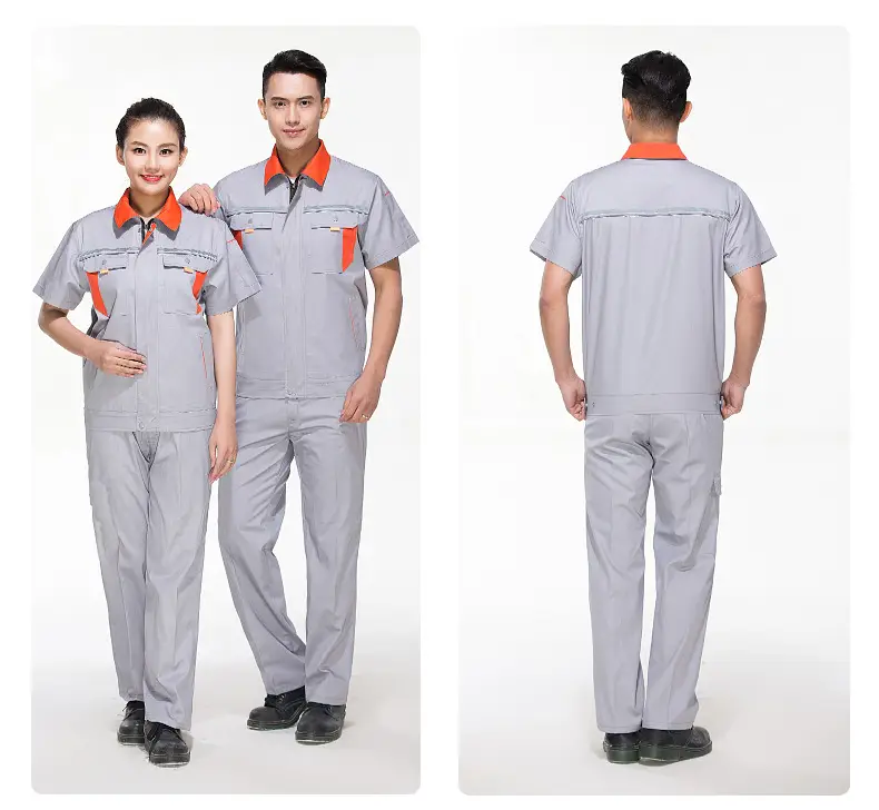 Men's Maroon Short-Sleeve Auto Repair Suit — feature 19