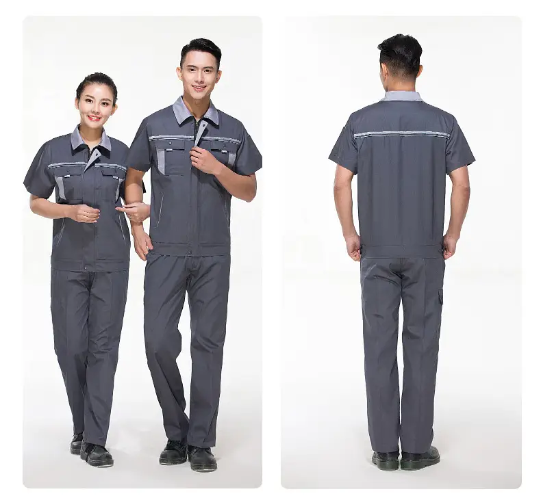 Men's Maroon Short-Sleeve Auto Repair Suit — feature 24