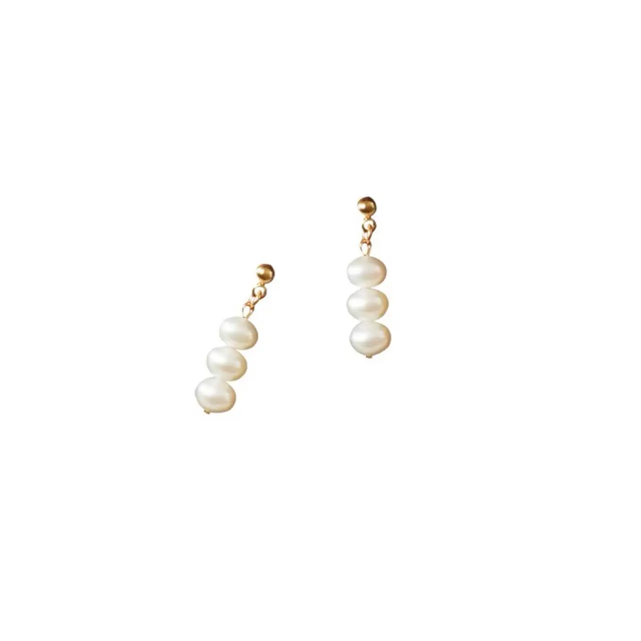 Pearl Earrings 925 Silver 3 Beads Mosquito Repellent - Image 7