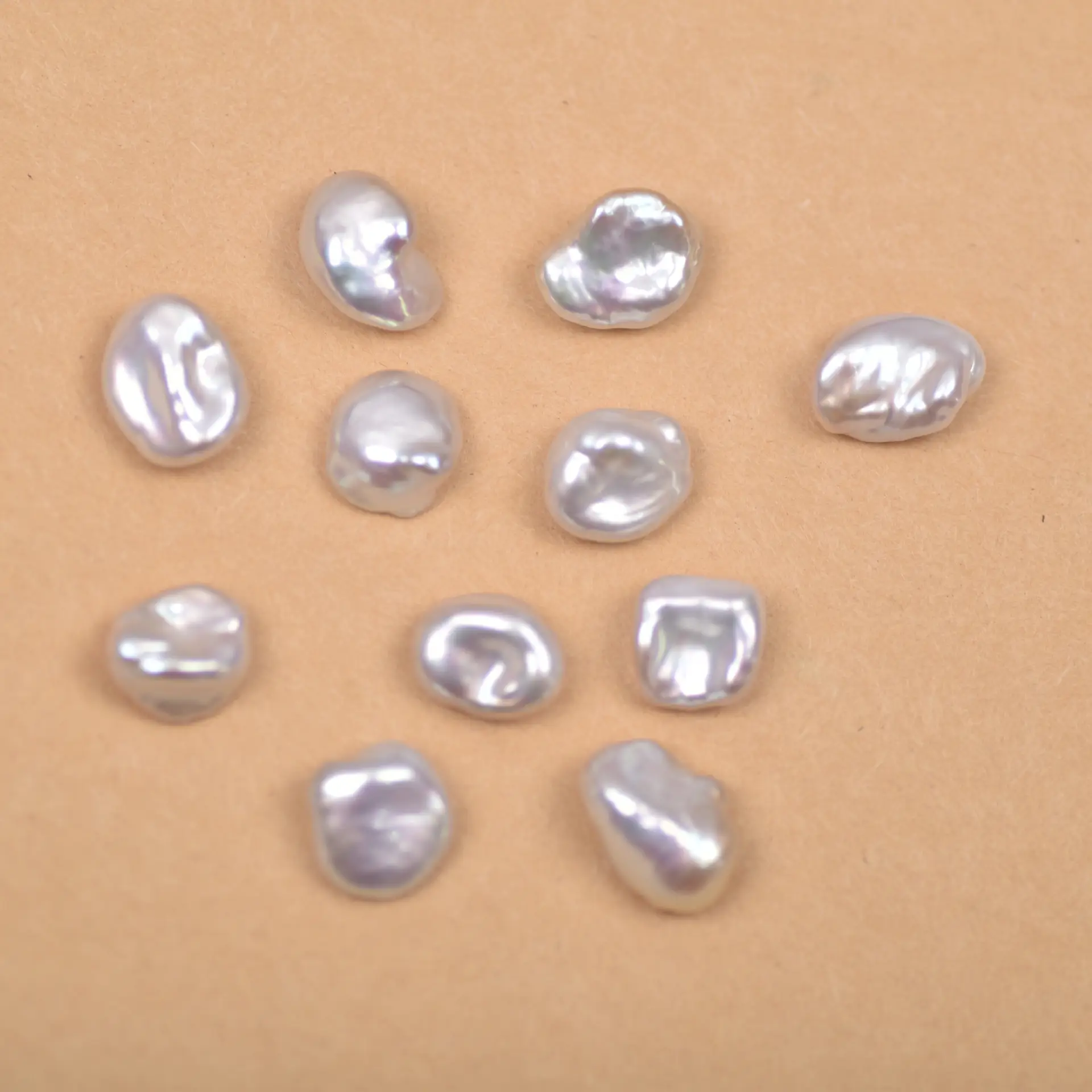 Cold Light White Irregular Broken Silver 7-8mm Natural Freshwater Loose Beads - Image 4