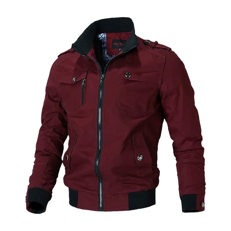 Men's 2023 Cotton Zip Jacket Olive Green - Image 8