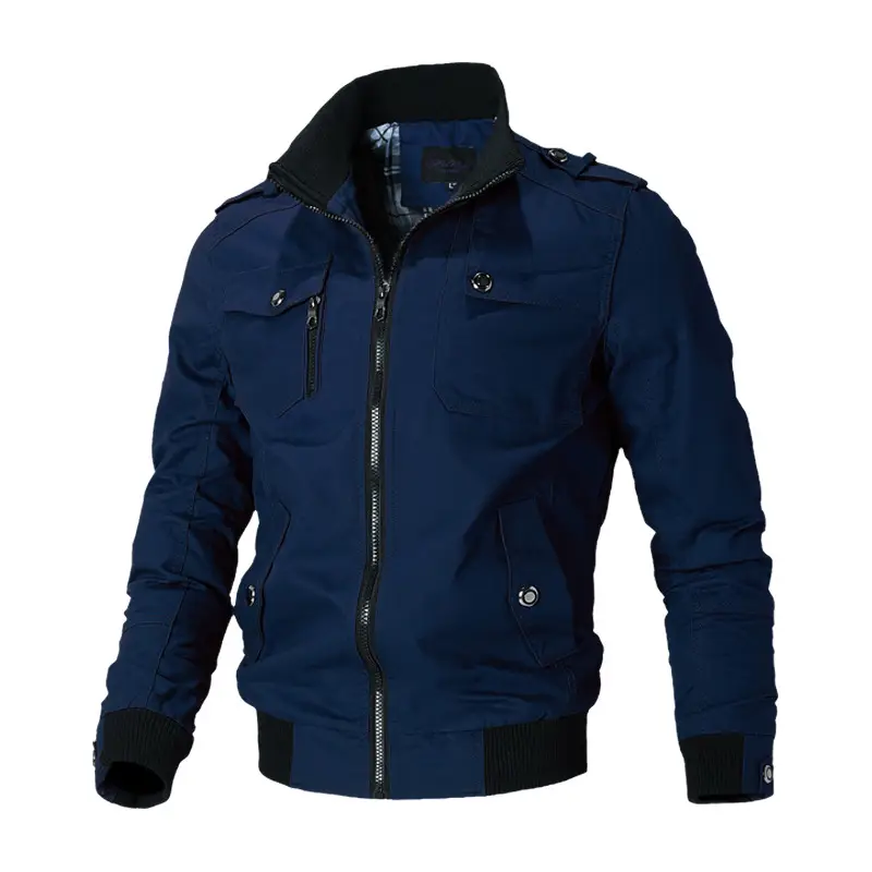 Men's 2023 Cotton Zip Jacket Olive Green - Image 10