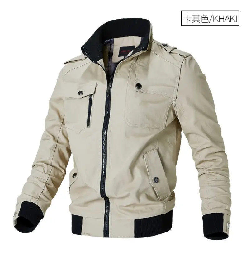 Men's 2023 Cotton Zip Jacket Olive Green — feature 10