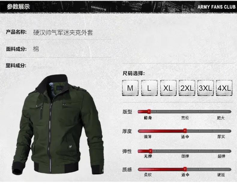 Men's 2023 Cotton Zip Jacket Olive Green — feature 5