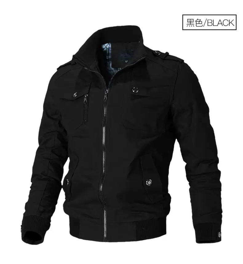 Men's 2023 Cotton Zip Jacket Olive Green — feature 9
