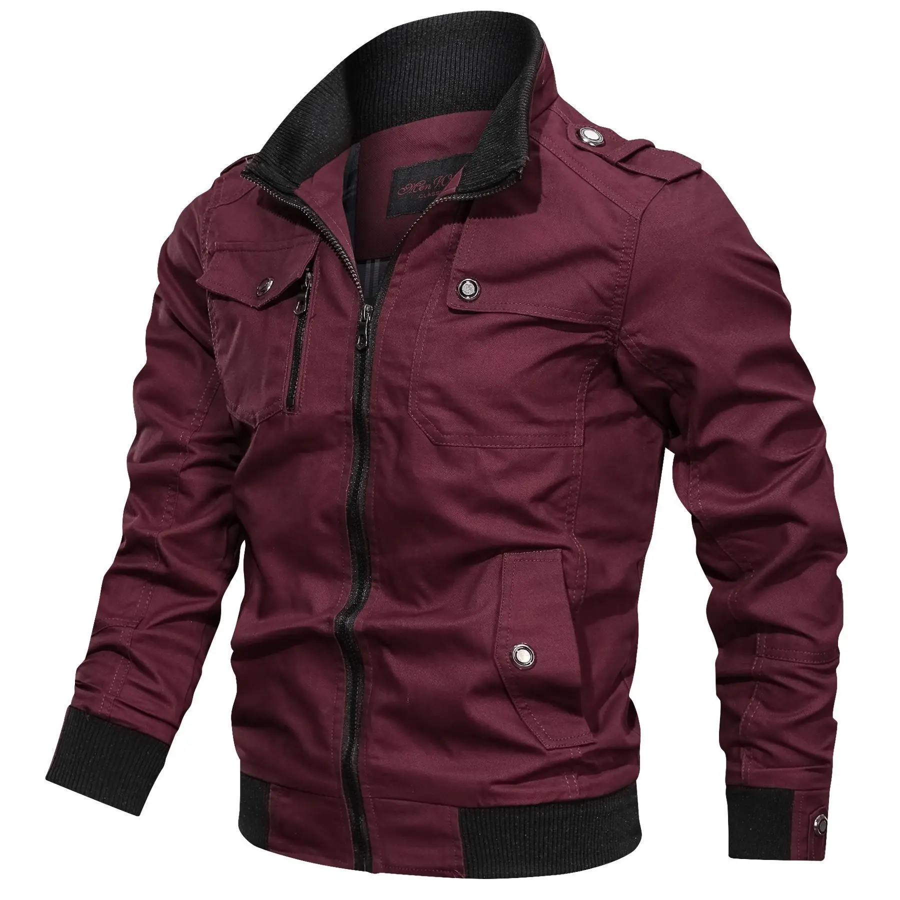 Men's 2023 Cotton Zip Jacket Olive Green - Image 2