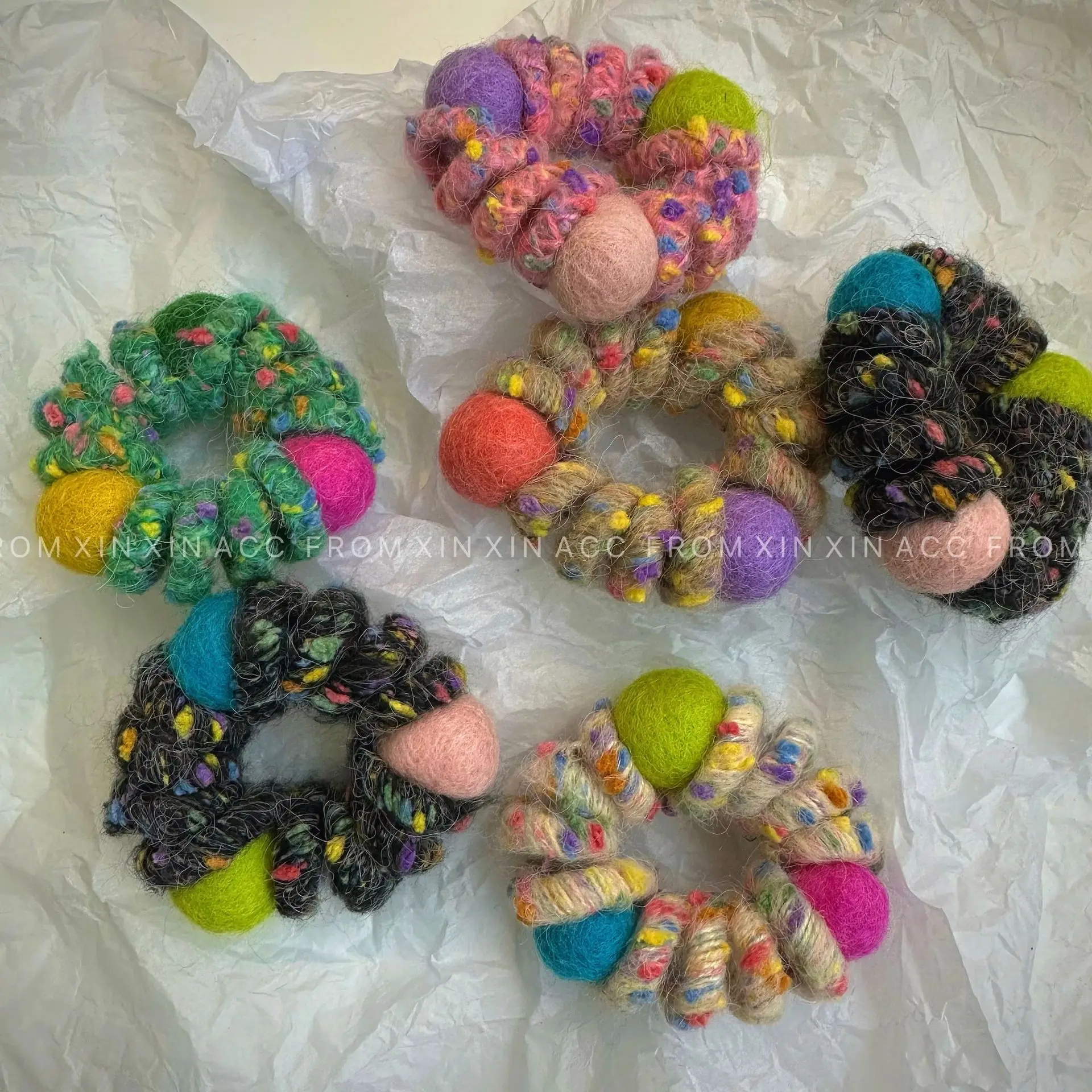 Handmade Winding Hair Rope with Colorful Balls - Image 12