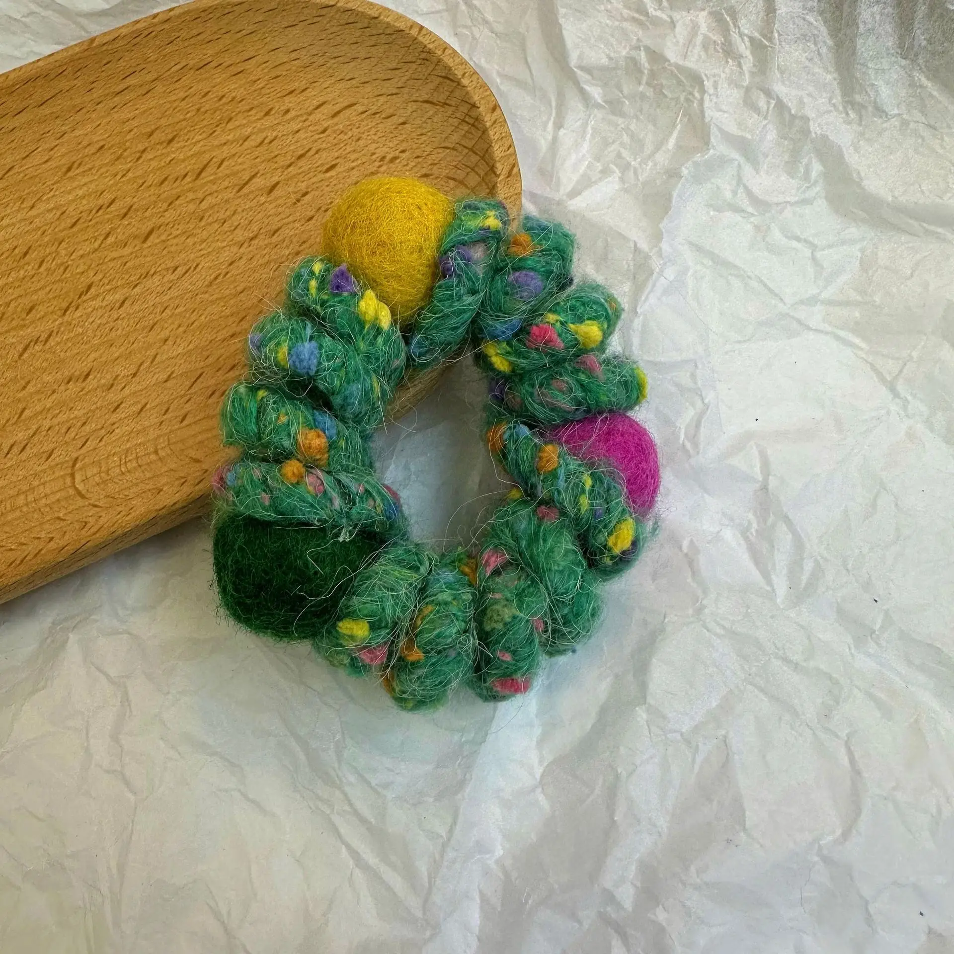 Handmade Winding Hair Rope with Colorful Balls - Image 10