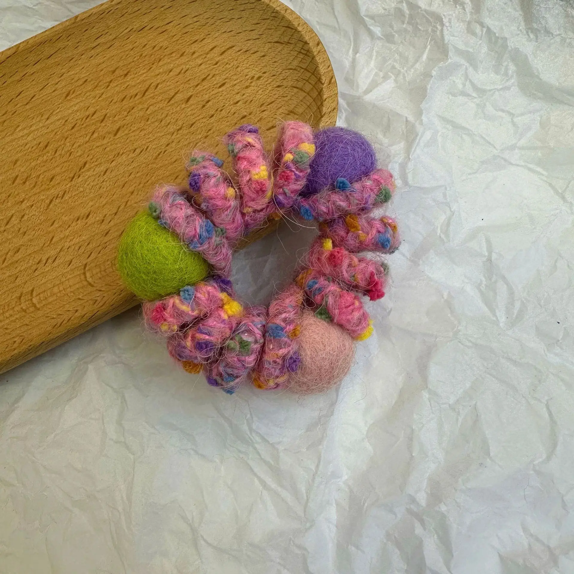 Handmade Winding Hair Rope with Colorful Balls - Image 7