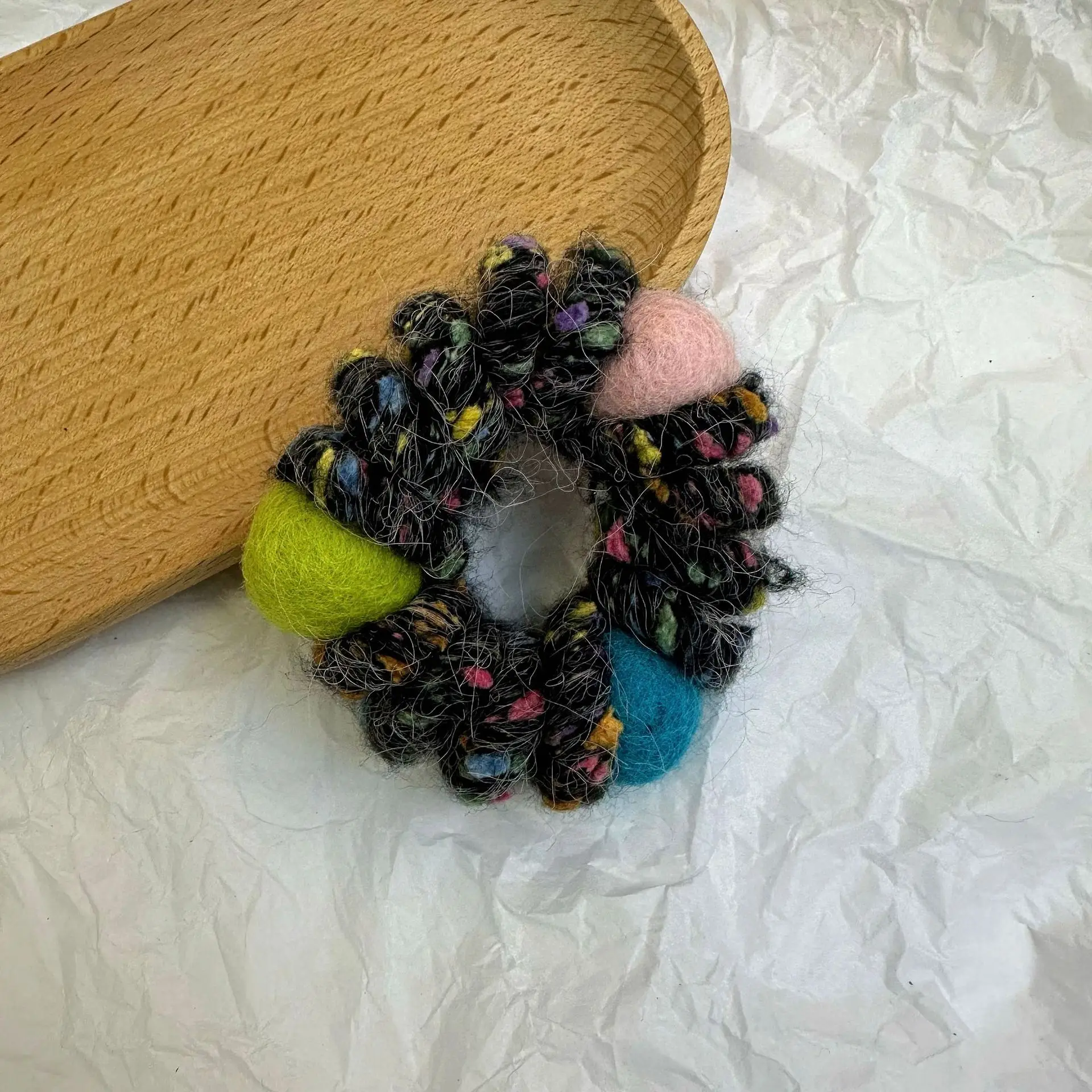 Handmade Winding Hair Rope with Colorful Balls - Image 8