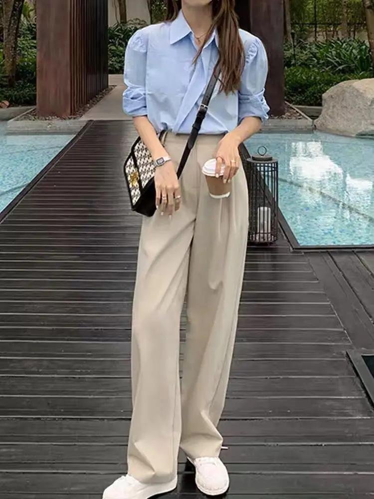 Women Loose Wide Leg Pants with High Waist Casual Suit Set - Image 3