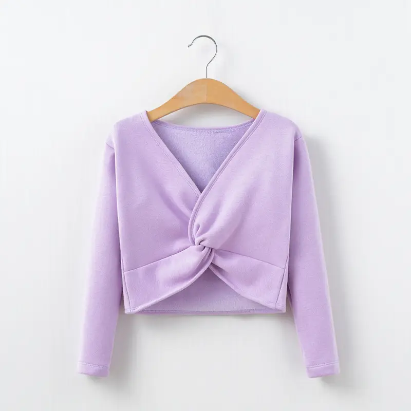 Light Blue V-Neck Dance Sweater for Girls - Image 2
