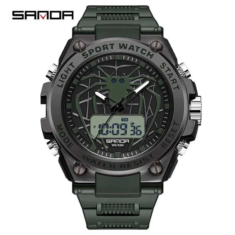Sanda Men's Waterproof Electronic Watch Black Gold Blue Red Green - Image 11