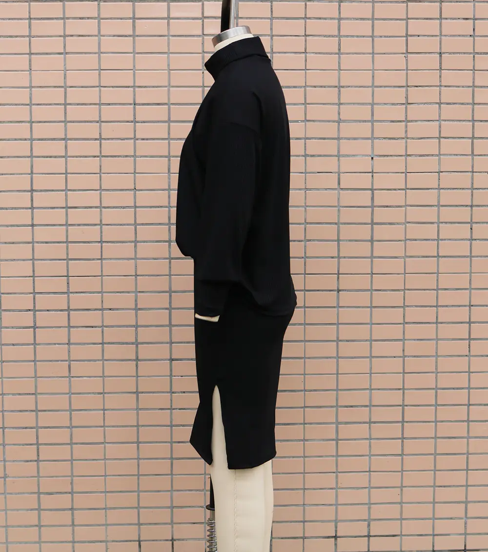 Women's Loose Fit Crossbody Suit with Split Skirt & Bat Sleeve Top — feature 11