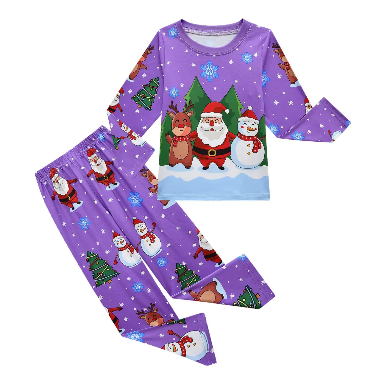 Christmas Cosplay Pajama Set Red Long Sleeve Pants
