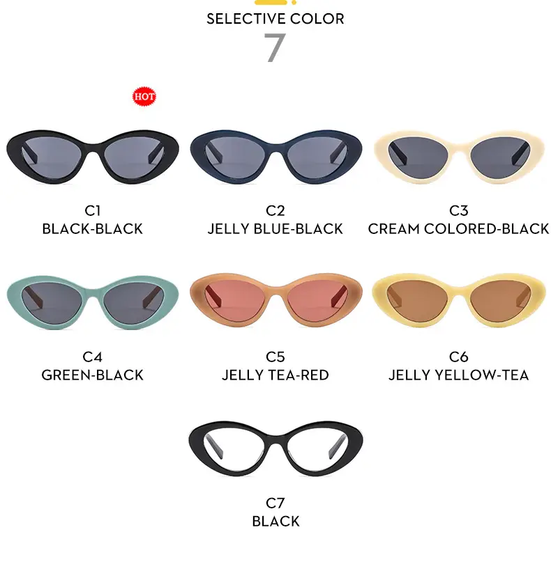 Niche Cat's Eye Sunglasses Jelly Color Fashion Street Photography — feature 7