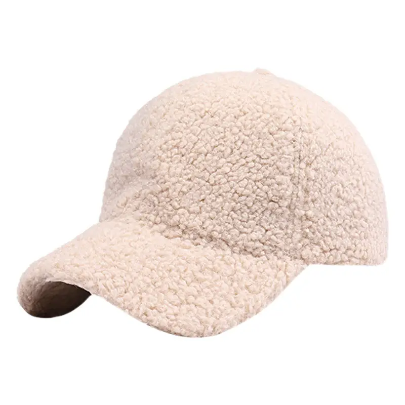 Light Board Wool Cap for Women Winter Warm Beige