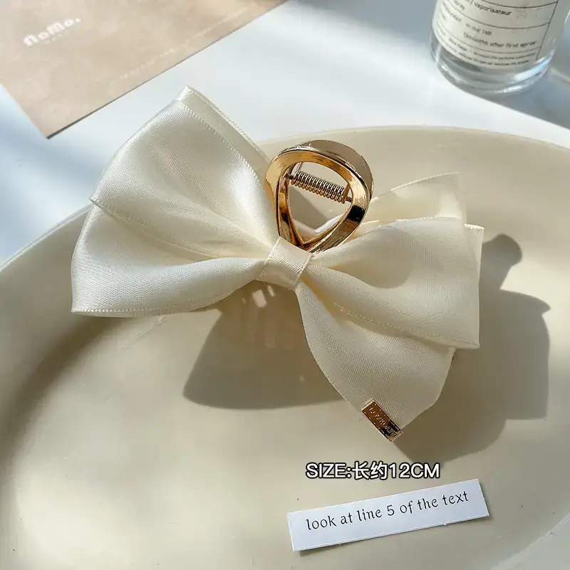 Black Bow Hairpin for Women Autumn Winter High-End Grabber Clip - Image 6
