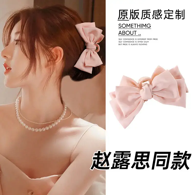 Black Bow Hairpin for Women Autumn Winter High-End Grabber Clip - Image 9