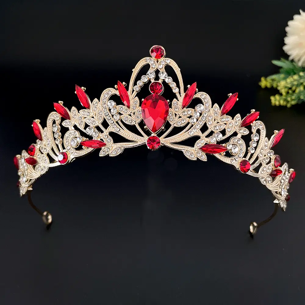 Vintage Crown Mori White Yarn Headband with Diamond Headband - Image 3