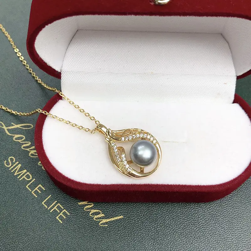 Freshwater Pearl Pendant Women's Gold Chain Jewelry - Image 3