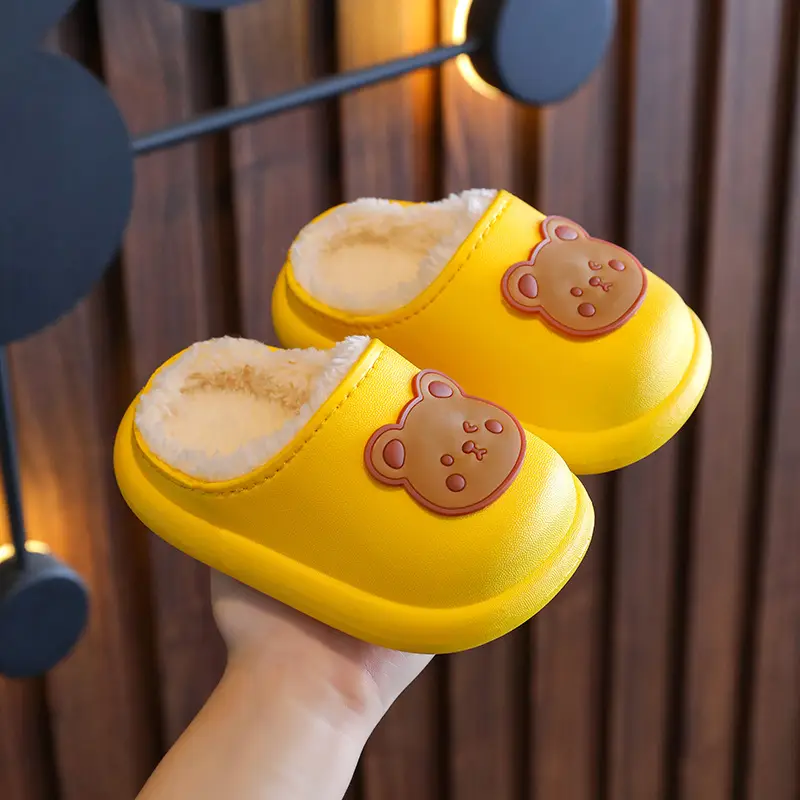 Children's girls' cotton slippers autumn and winter waterproof non-slip medium and big children's little princess cartoon boy baby plush cotton shoes
