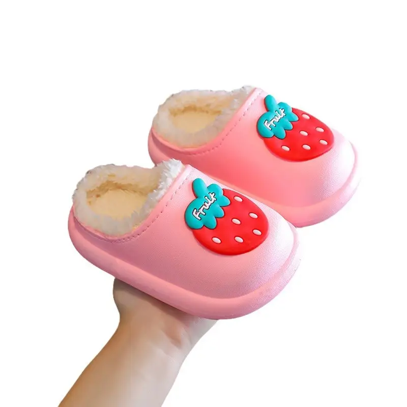 Children's girls' cotton slippers autumn and winter waterproof non-slip medium and big children's little princess cartoon boy baby plush cotton shoes