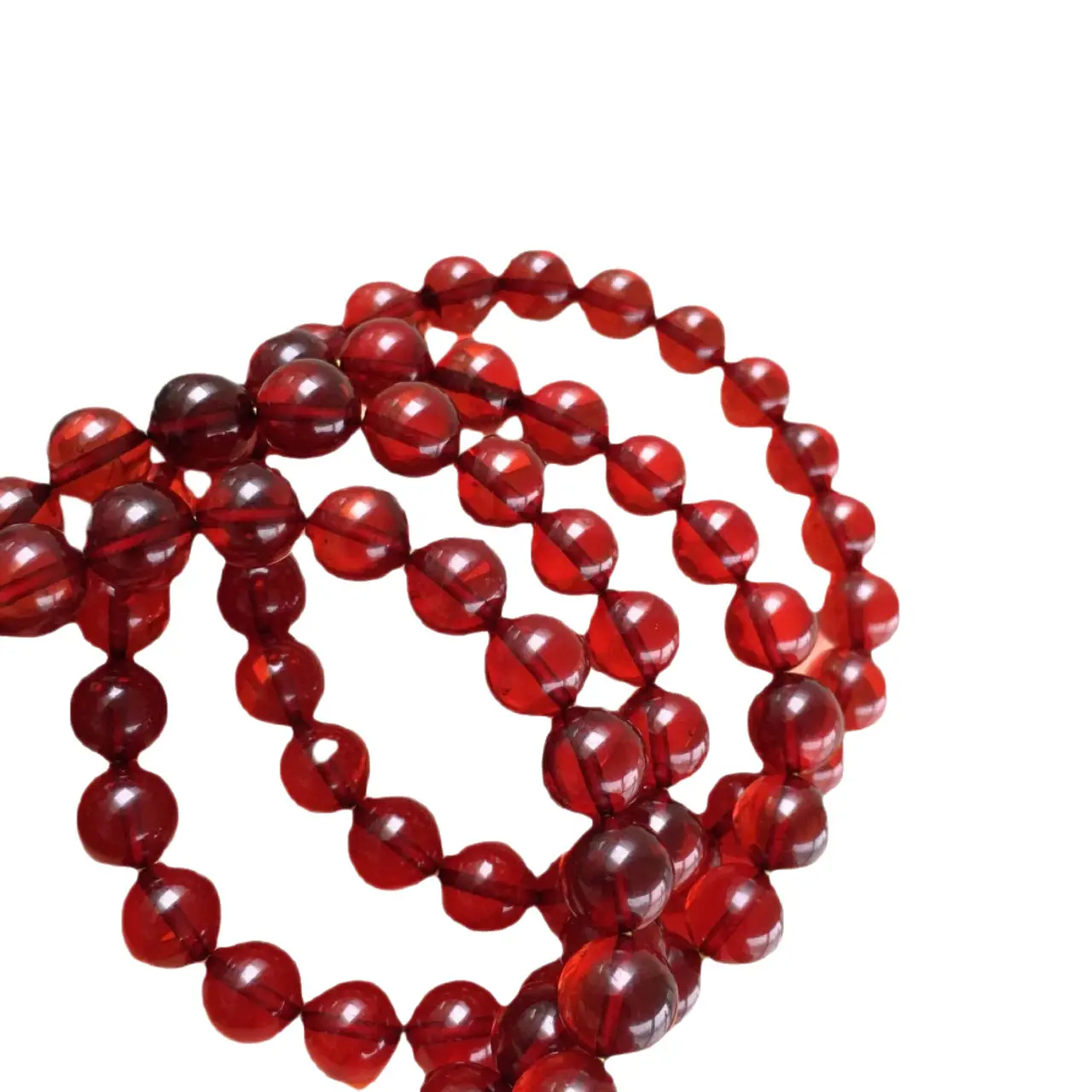 Natural Blood Amber Single Circle Bracelet 6-10mm - Image 6