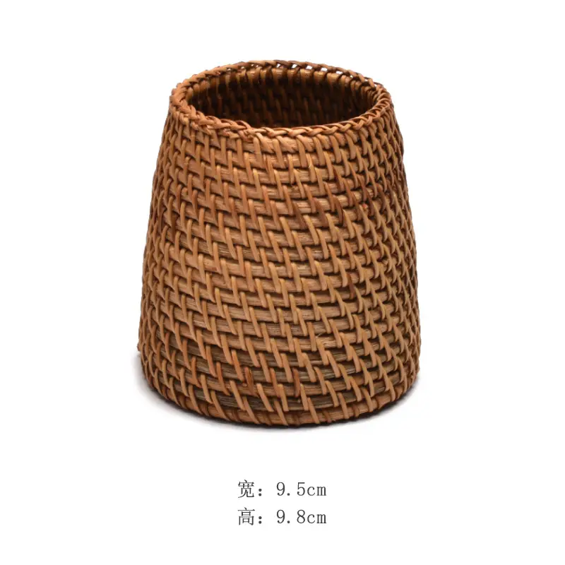 Rattan Pen Holder for Office & Cosmetics Storage - Image 2