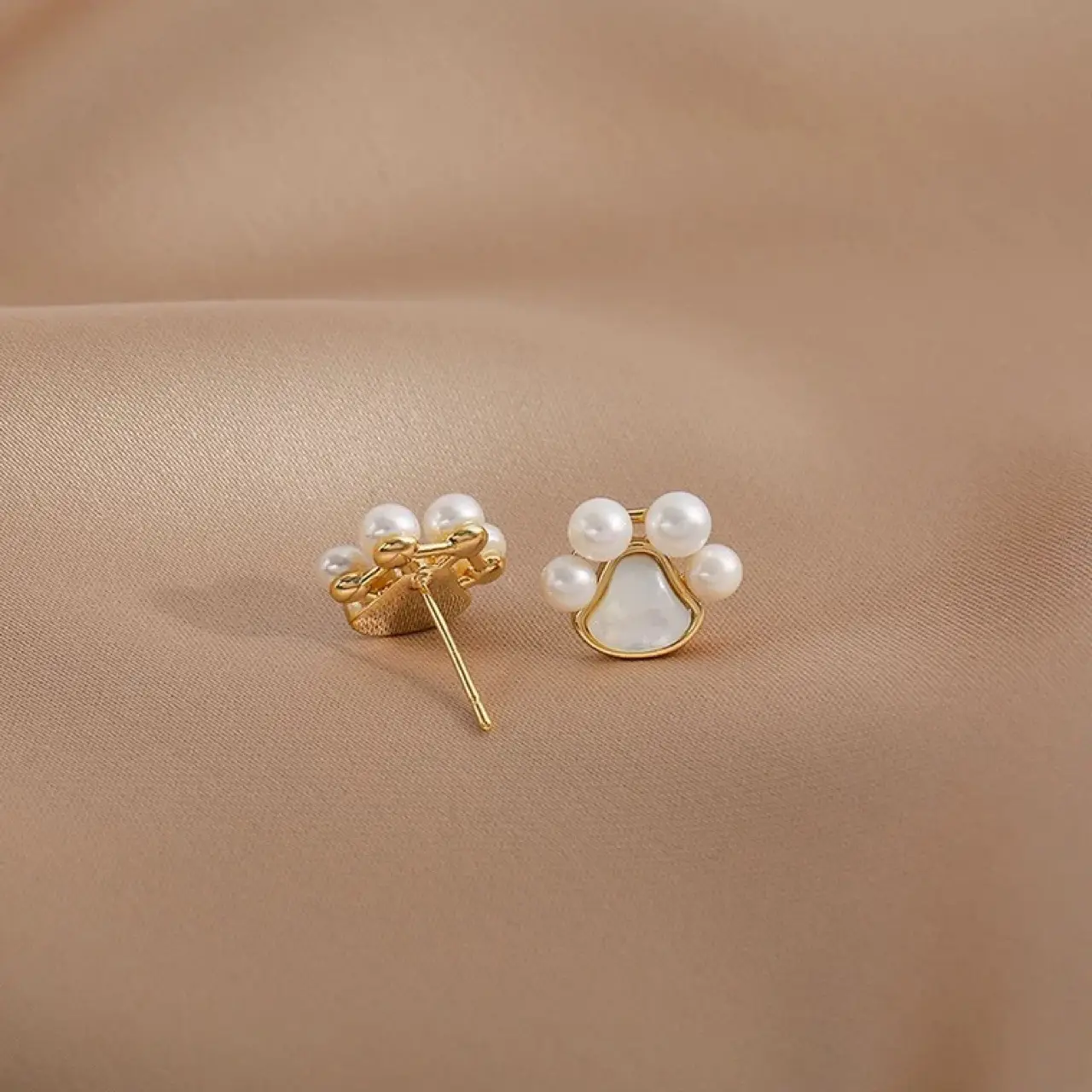 Cat Claw Pearl Earrings for Women 925 Silver — feature 7
