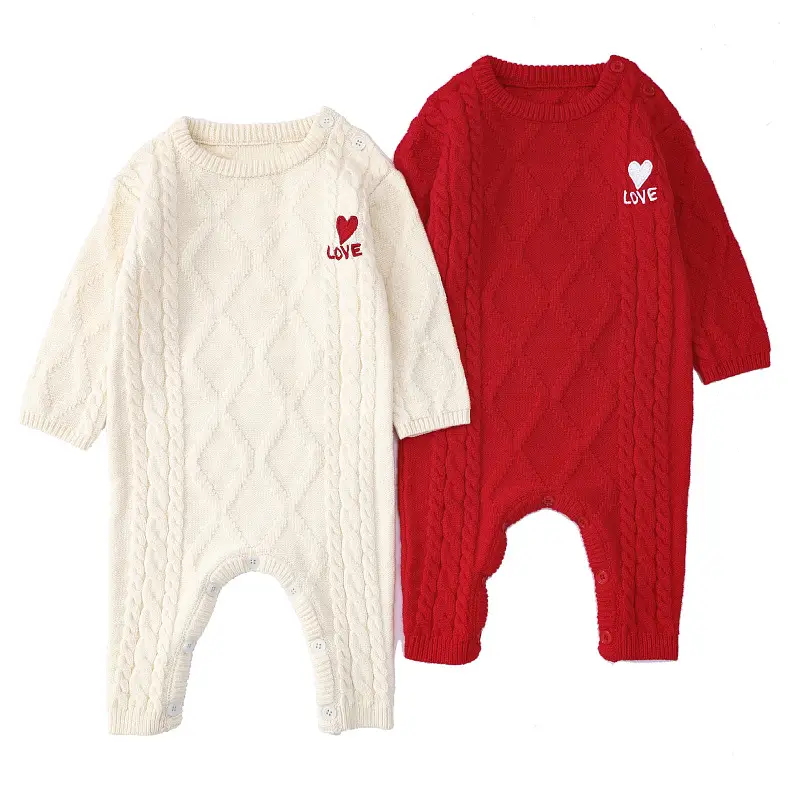 Red Cable-Webbed Sweater for Family of Three — feature 17
