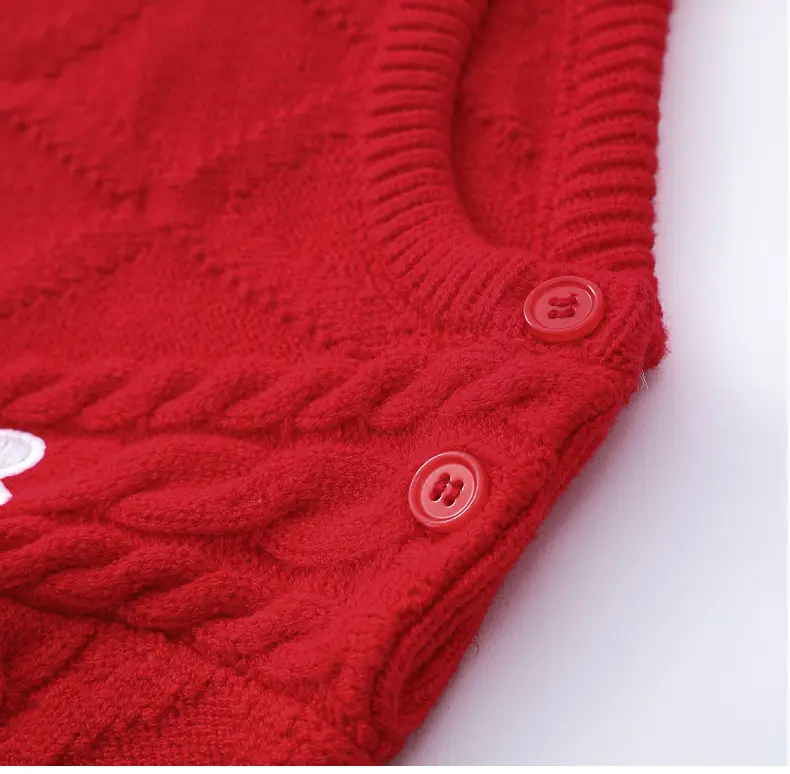 Red Cable-Webbed Sweater for Family of Three — feature 18