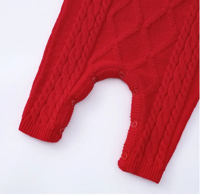 Red Cable-Webbed Sweater for Family of Three — feature 19