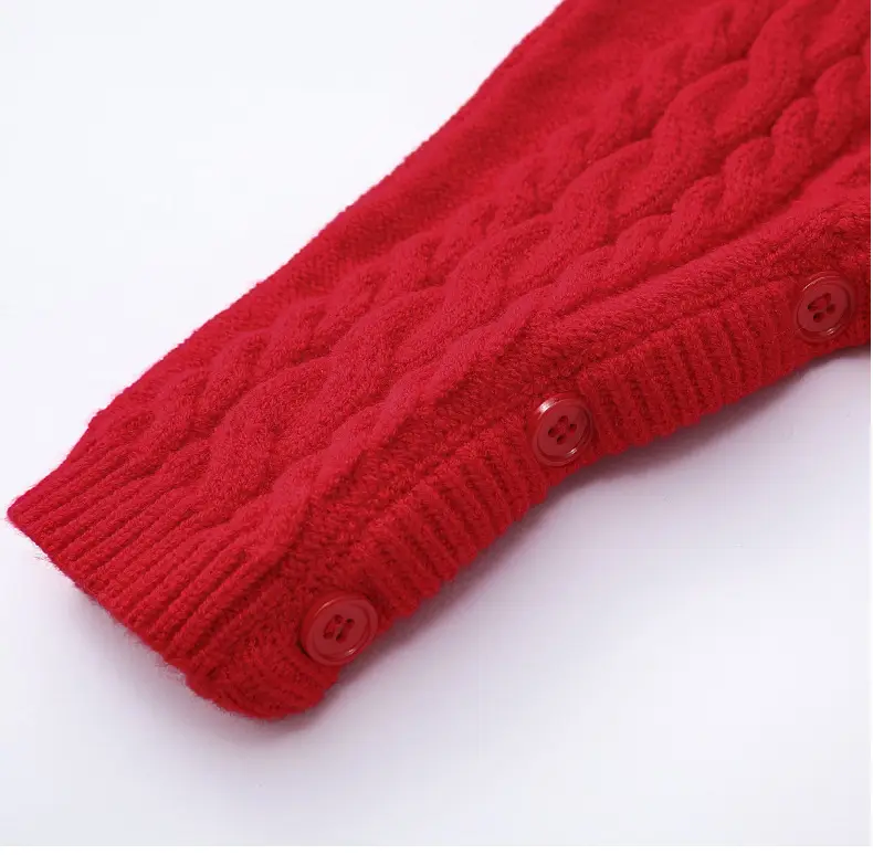 Red Cable-Webbed Sweater for Family of Three — feature 20