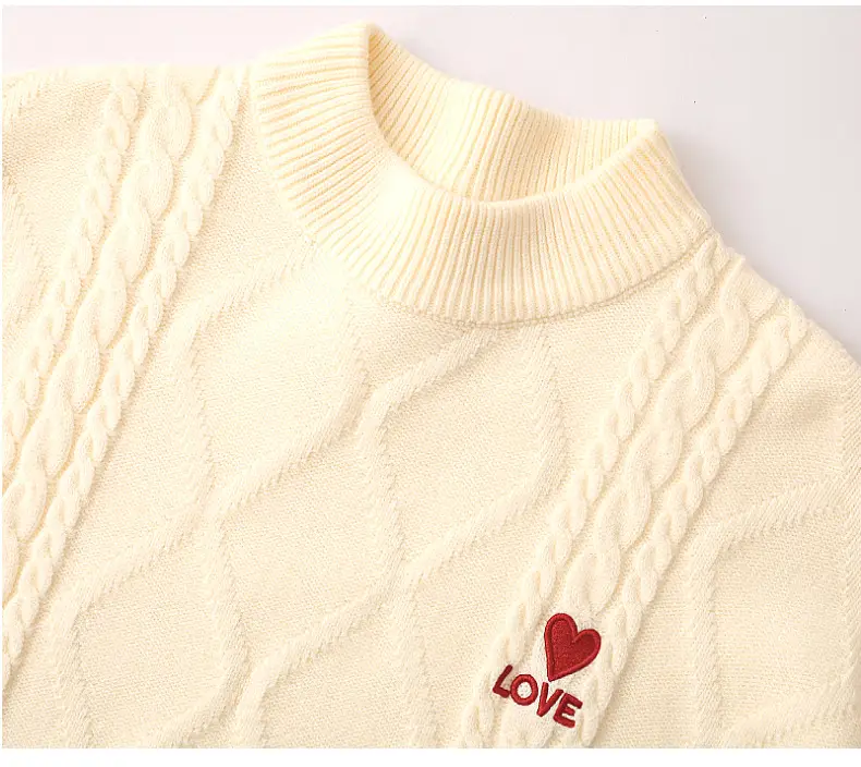 Red Cable-Webbed Sweater for Family of Three — feature 23