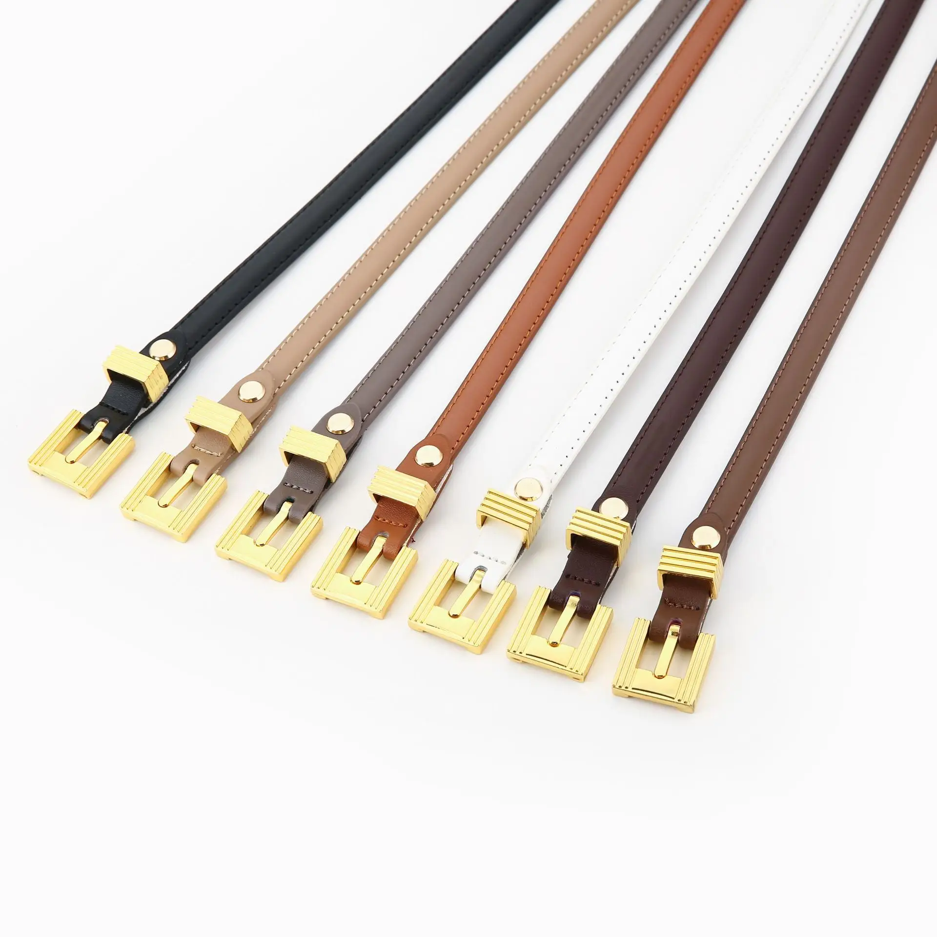 Women's Gold Plated Genuine Leather Belt