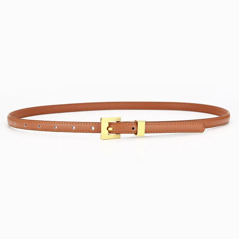 Women's Gold Plated Genuine Leather Belt