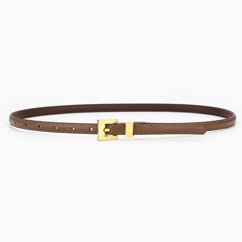 Women's Gold Plated Genuine Leather Belt