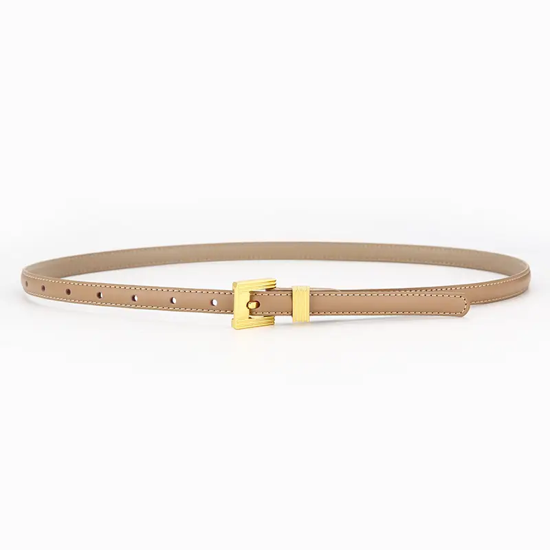 Women's Gold Plated Genuine Leather Belt