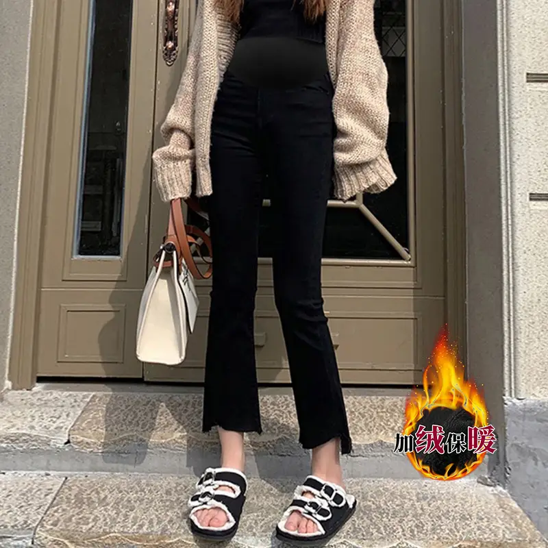 Black Korean Style Abdominal Pants for Women - Image 4