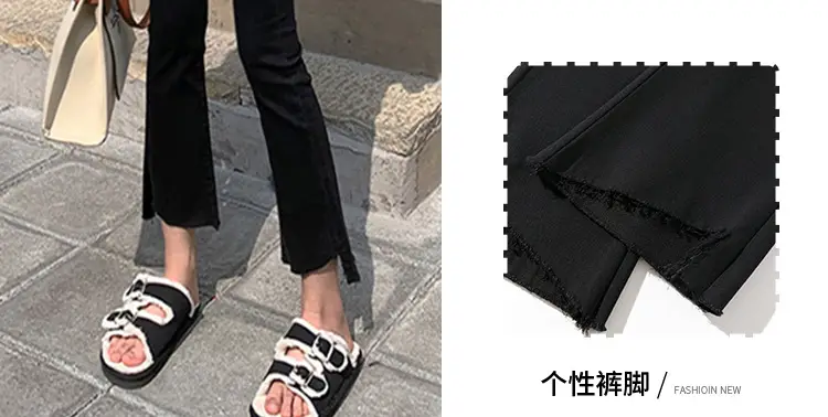 Black Korean Style Abdominal Pants for Women — feature 18