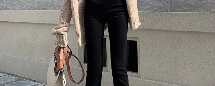Black Korean Style Abdominal Pants for Women — feature 40