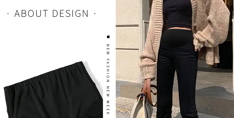 Black Korean Style Abdominal Pants for Women — feature 6