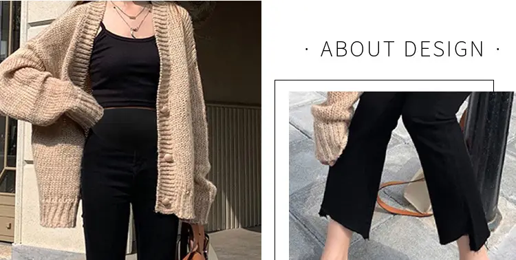 Black Korean Style Abdominal Pants for Women — feature 8