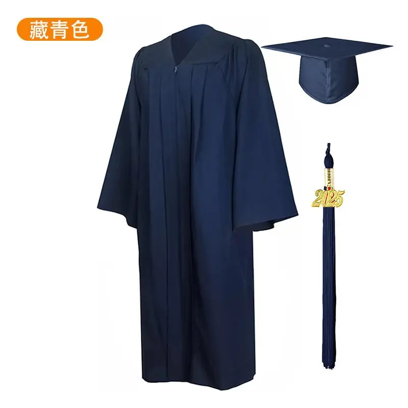 Graduation Cap & Dress Set Navy Blue with Tassel - Image 11