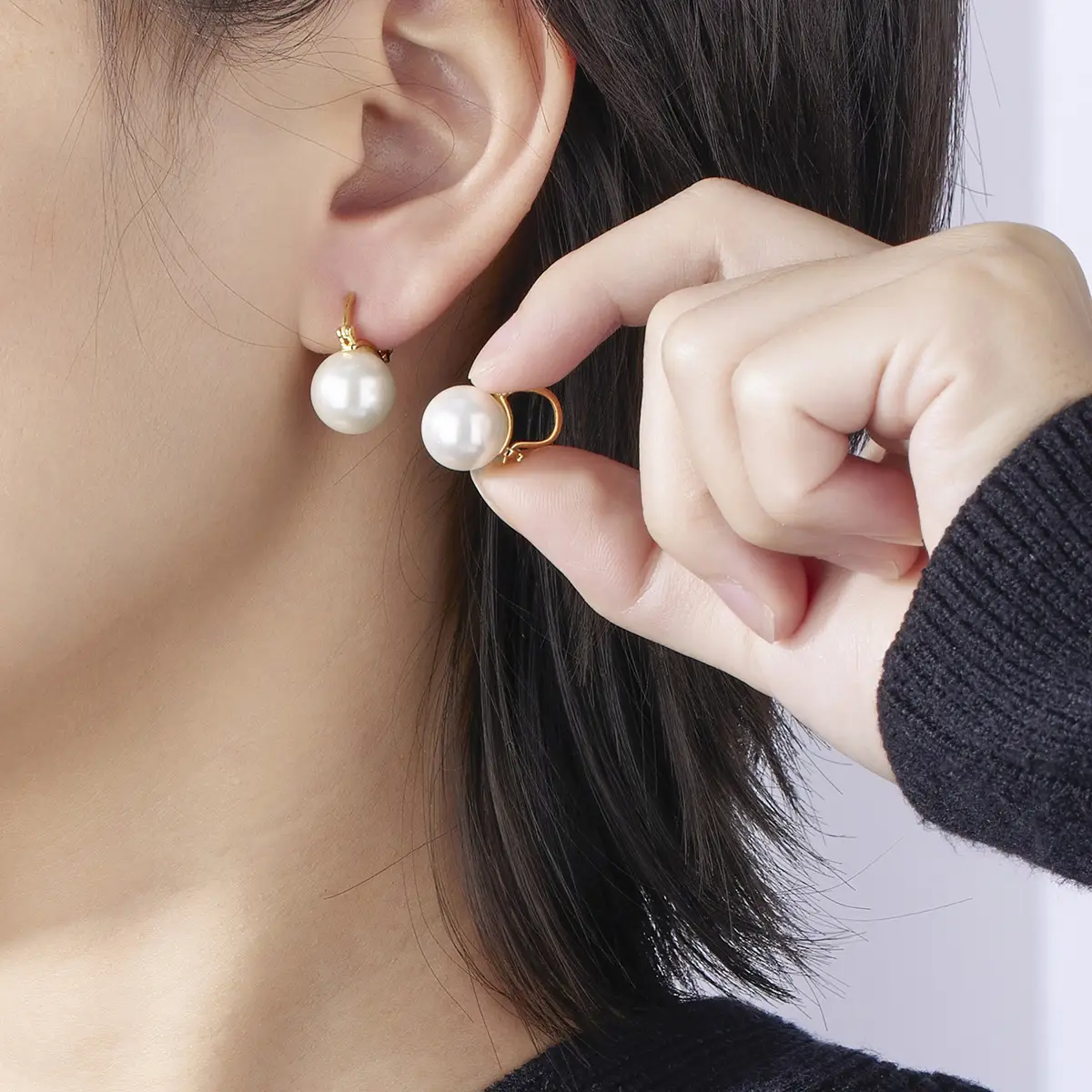 18K Gold Plated Pearl Earrings for Women - Image 6