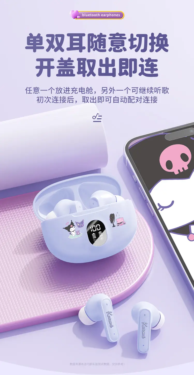 Sanrio Hello Kitty Bluetooth Earbuds White Long Lasting — feature 11